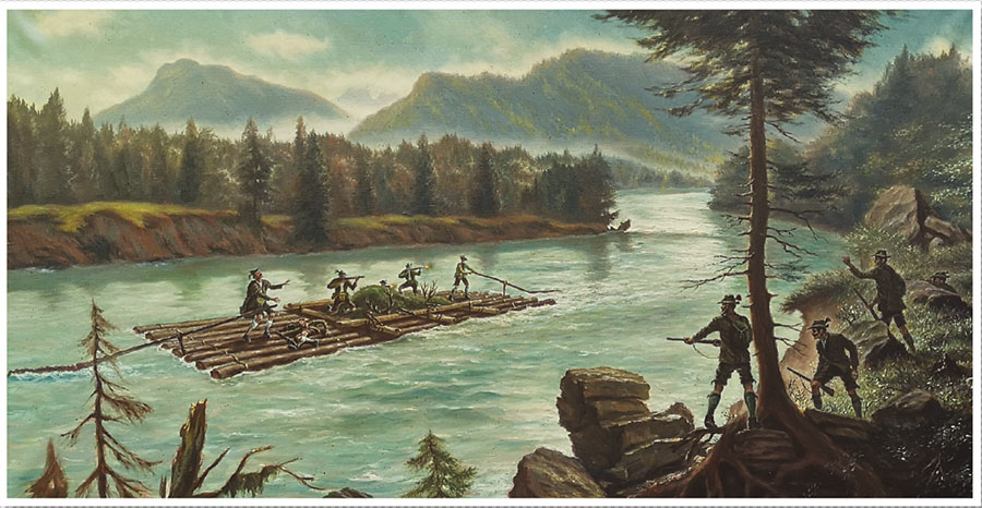 Gemaelde in der "Post" in Vorderriss